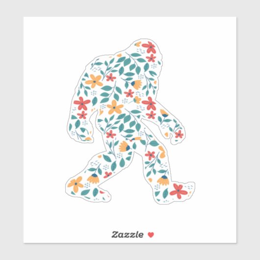 FLORAL BIGFOOT STICKER (Vel)