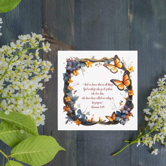 Floral  Bijbelvers Feestdagenkaart