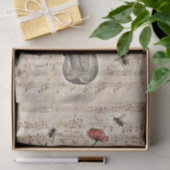  Floral bijen Muziek Ephemera Weefpapier Tissuepapier (Geschenk)