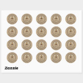 Floral bijenhonig ronde sticker (Vel)