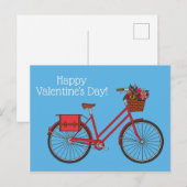 Floral Bike Happy Valentijns_Blue Briefkaart (Voorkant / Achterkant)