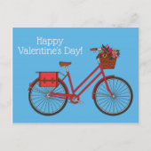 Floral Bike Happy Valentijns_Blue Briefkaart (Voorkant)