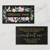Floral biologisch haarproduct visitekaartje (Voorkant / Achterkant)