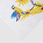Floral Bird Art, Blue Tit Sunflower Tissuepapier (Detail)