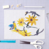 Floral Bird Art, Blue Tit Sunflower Tissuepapier (Craft)