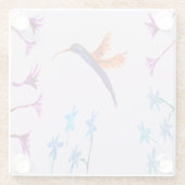 Floral Bird Art Hummingbird Glazen Onderzetter (Achterkant)
