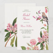 Floral bird art vrijgezellenfeest kaart (Voorkant / Achterkant)