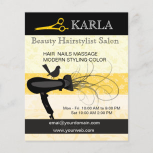 Floral Bird Beauty Salon Spa Hair Stylist Flyer