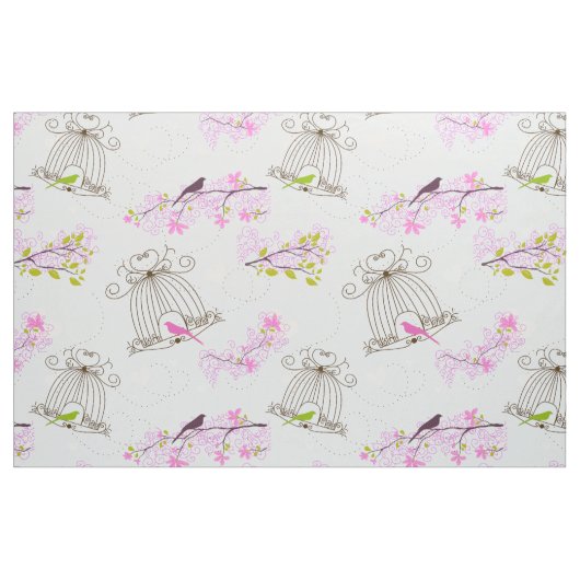 Floral Bird Cage Fabric 2 Stof (Fat Quarter)