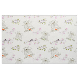 Floral Bird Cage Fabric 2 Stof