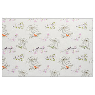 Floral Bird Cage Fabric 2 Stof