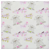 Floral Bird Cage Fabric Stof (Swatch)