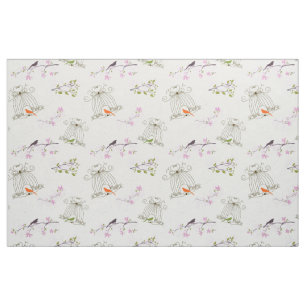 Floral Bird Cage Fabric Stof