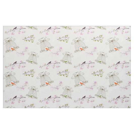 Floral Bird Cage Fabric Stof (Yard (91,4 cm))