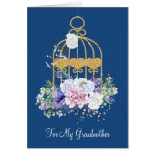 Floral Bird Cage Grandmoeder Moederdag Kaart (Voorkant)
