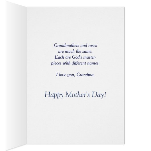 Floral Bird Cage Grandmoeder Moederdag Kaart (Binnen (Rechts))