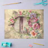 Floral Bird Cage Perkament Achtergrond Decoupage Tissuepapier (Craft)