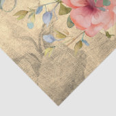 Floral Bird Cage Perkament Achtergrond Decoupage Tissuepapier (Detail)