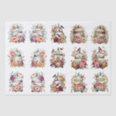 Floral Bird Cages for Small Decoupage Projects Tissuepapier (Voorkant)