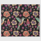 Floral Bird Design | op natuur geïnspireerd kunstw Cadeaupapier (Vlak)