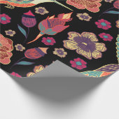 Floral Bird Design | op natuur geïnspireerd kunstw Cadeaupapier (Hoek)