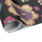 Floral Bird Design | op natuur geïnspireerd kunstw Cadeaupapier (Rol Hoek)