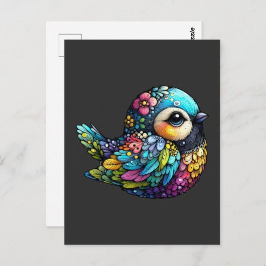 Floral Bird Harmony Briefkaart (Voorkant / Achterkant)