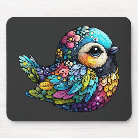 Floral Bird Harmony Muismat (Voorkant)