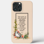 Floral Bird iPhone Case w/Sanderson quote (Achterkant)