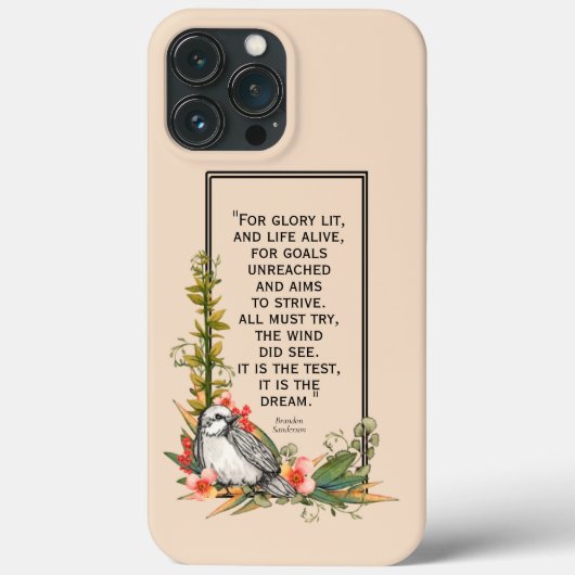Floral Bird iPhone Case w/Sanderson quote (Achterkant)
