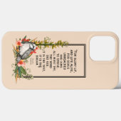 Floral Bird iPhone Case w/Sanderson quote (Achterkant (horizontaal))