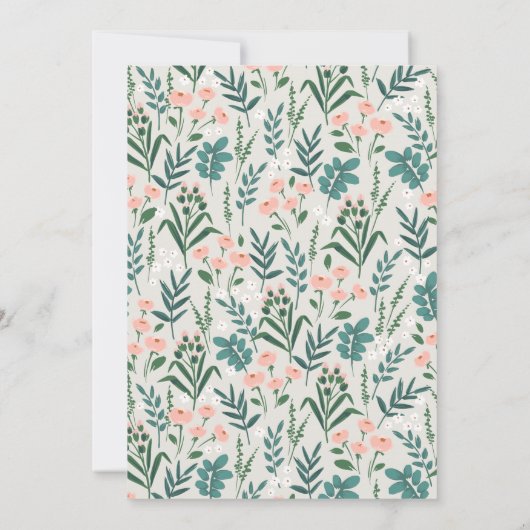 Floral Bird Nest Nesting Party Baby shower Kaart (Achterkant)