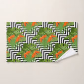 Floral Bird of Paradise Chevron Pattern Strelitzia Bad Handdoek (Handdoek)