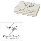 Floral Bird Origami Custom Handmade with Love Rubberstempel (Gestempeld)