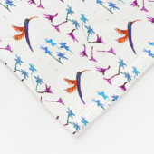 Floral Bird Pattern Hummingbird Fleece Deken (Hoek)
