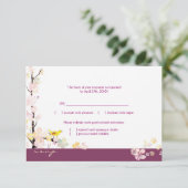 Floral Bird Sangria Wedding Menu Choice RSVP (Staand voorkant)