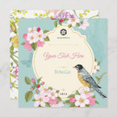 Floral/Bird Save the Date (Voorkant / Achterkant)