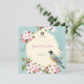 Floral/Bird Save the Date (Staand voorkant)