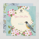 Floral/Bird Save the Date (Voorkant / Achterkant)