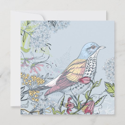 Floral/Bird Save the Date (Achterkant)