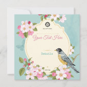 Floral/Bird Save the Date (Voorkant)