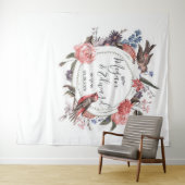 Floral Bird Wedding Backdrop Receptie Decor Wandkleed (In Situ (horizontaal))