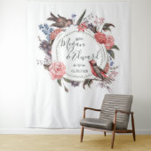 Floral Bird Wedding Backdrop Receptie Decor Wandkleed (In situ)