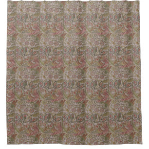Floral Bird William Morris Dove en Roos Douchegordijn