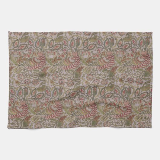  Floral Bird William Morris Dove en Roos Theedoek (Horizontaal)