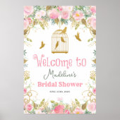 Floral Birdcage *ALLEEN Poster van welkomstbord* (Voorkant)