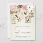 Floral Birdcage Baby shower Kaart (Voorkant)