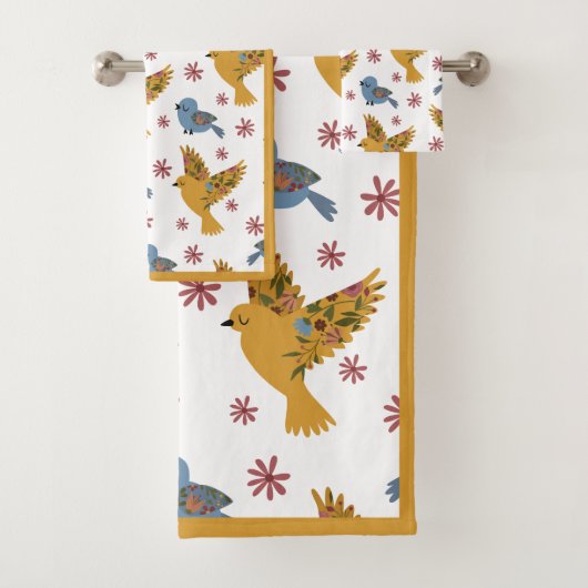 Floral Birds Bad Handdoek (Insitu)