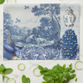 Floral Birds English Garden Toile Blue and White Theedoek (Gevouwen)