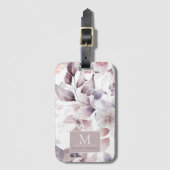 Floral Birds Paars en witte natuur baby shower Bagagelabel (Voorkant (verticaal))